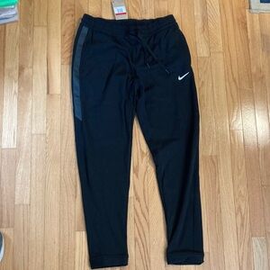 Nike Black Joggers with Gray Stripe